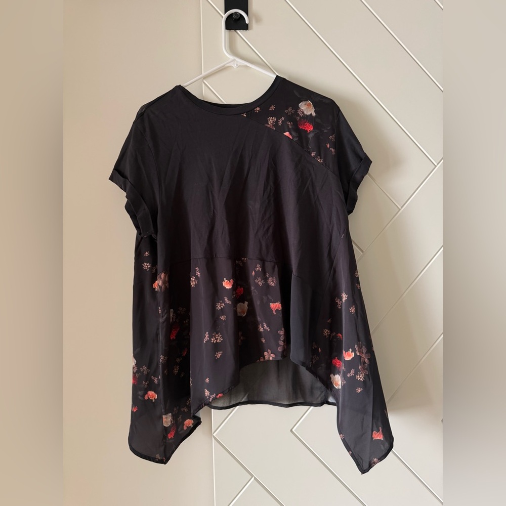 All Saints Black Floral Women's Blouse